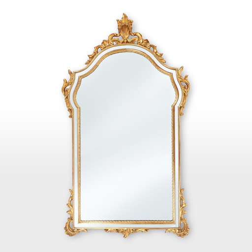 Miroir doré de style Louis XV par Deknudt Belgique