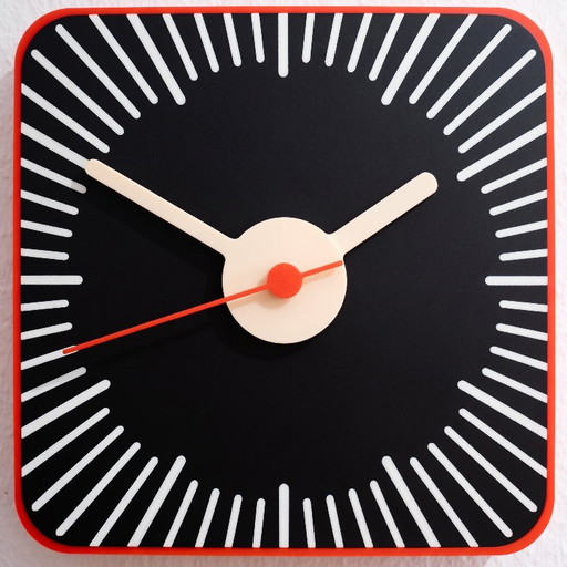 Sunburst Square Panel Clock L – Retro Wanduhr & Mid-Century 70er Space Age Boho Wall Clock