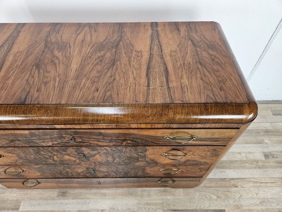 1940s Art Decò walnut chest of drawers, Wood, Brown, Klassiek (photo 5 of 24)
