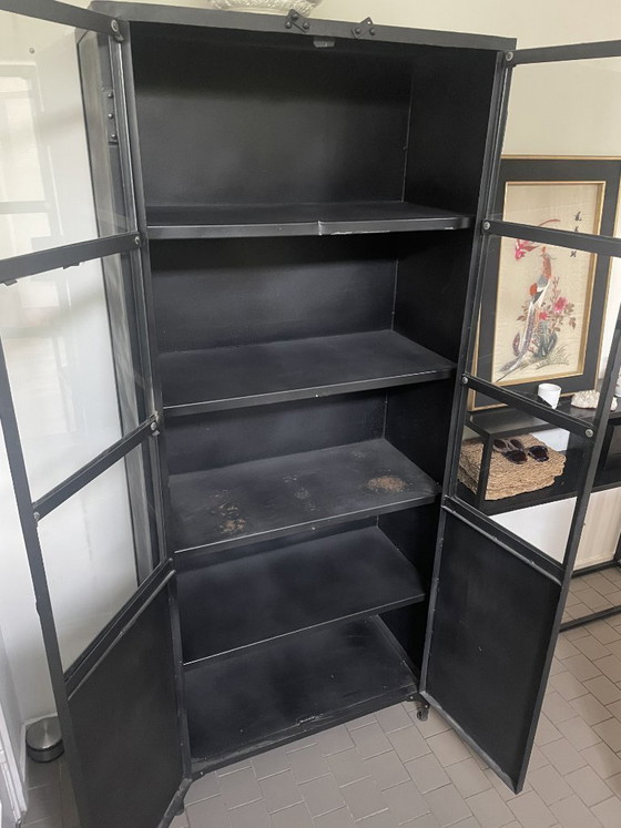 Image 1 of Loods5 Display Cabinet - Black Metal with Glass Doors