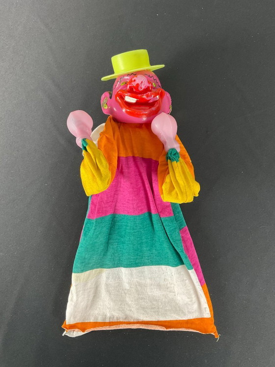 Image 1 of Pair of Vintage Boxing Hand Puppets Asian Man and Clown