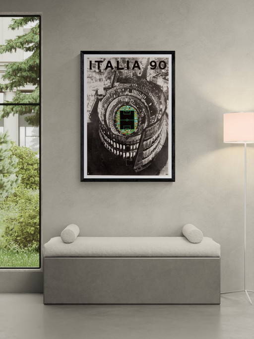 Italie 90 – Affiche sportive vintage originale d'Alberto Burri – Moderne – 100 x 70 cm