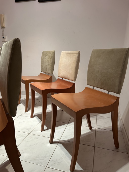 6x Vintage Ligne Roset Model Finn Dining Chair 1990s