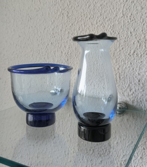 Madam Glas Kläsboll Swedish glassware 10 and 7 cm high