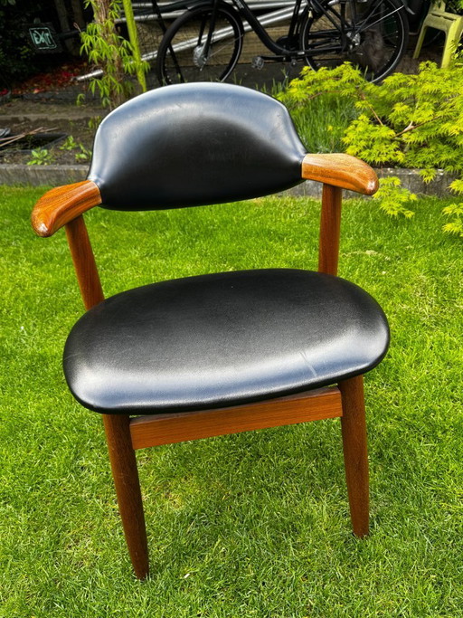Sedia Tijsseling Cowhorn, Hulmefa, design olandese di metà secolo