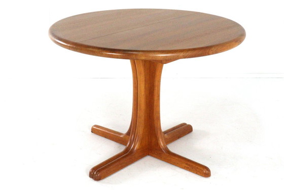 Image 1 of Danish round 1x extendable dining table teak solid