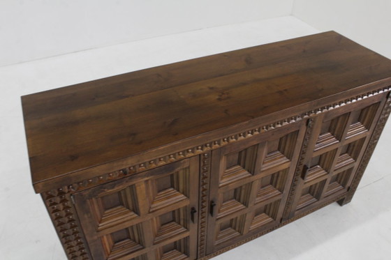 Image 1 of Vintage Spanish Brutalist Sideboard Dresser
