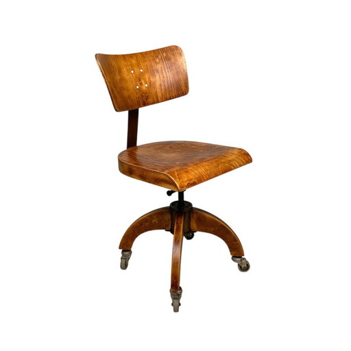 Chaise de bureau Bauhaus, chaise d'atelier KRENZER, années 30
