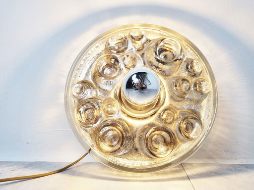 Vintage glazen wandlamp, 1970