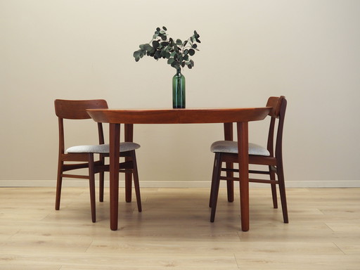 Round Teak Table, Danish Design, 1960s, Manufacturer: Gudme Møbelfabrik, Designer: Ole Hald