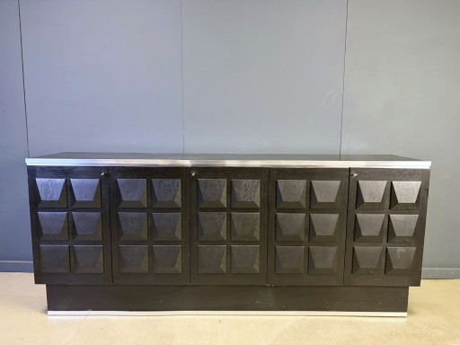 Credenza brutalista in legno vintage, anni '70 – dressoirs, Metal, Wood (photo 2 of 9)