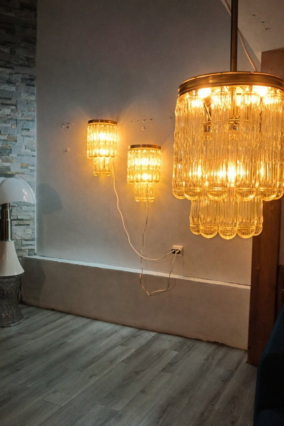 Image 1 of Set of Murano glass light fixtures by Venini, 1970s