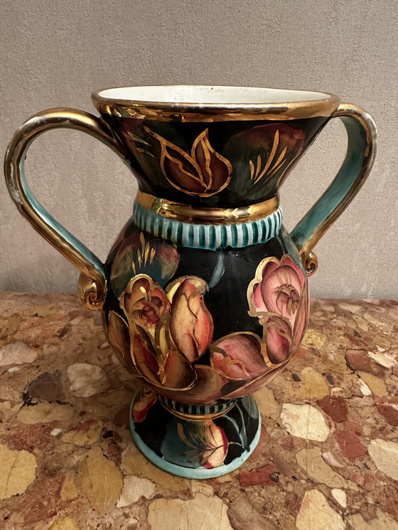 Image 1 of Vintage ceramic amphora vase signed Vallauris - H 24 cm