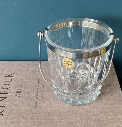 Cristal d’Arques Paris vintage kristal met rvs ijsemmer