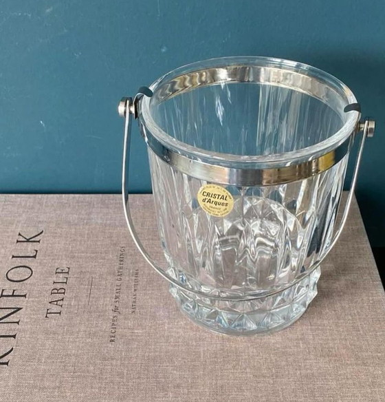 Image 1 of Cristal d’Arques Paris vintage kristal met rvs ijsemmer