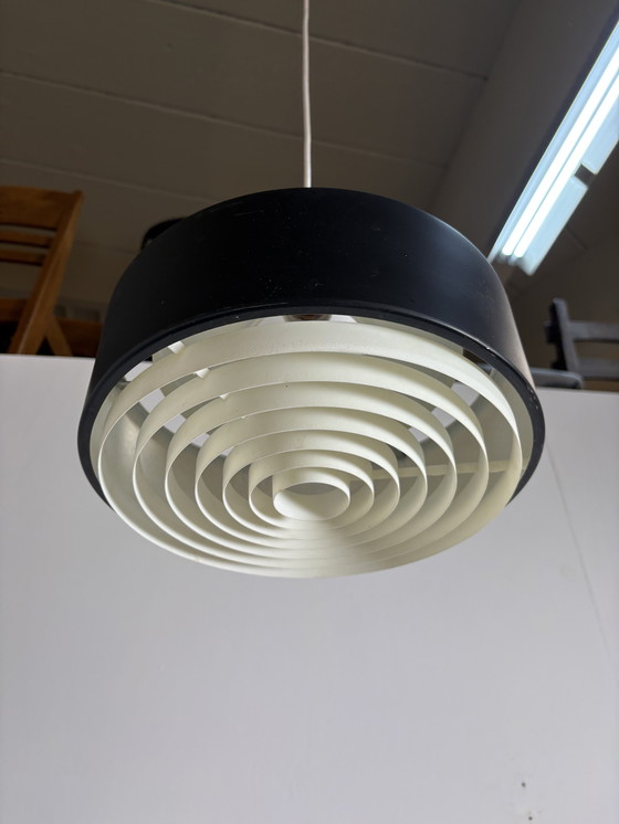 Image 1 of Vintage Deense Hanglamp Metaal met Kunststof 