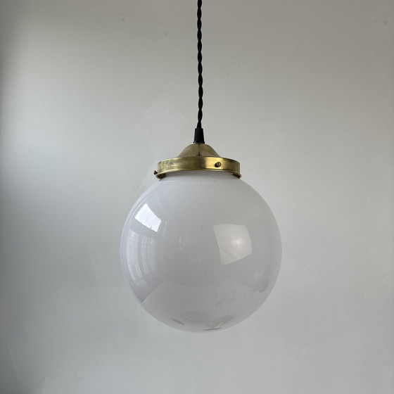 Image 1 of Vintage Opaline 18 Cm Round Hanging Lamp