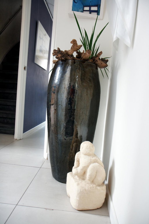 Vaso in ceramica VESPER XXL in metallo lucido 97cm