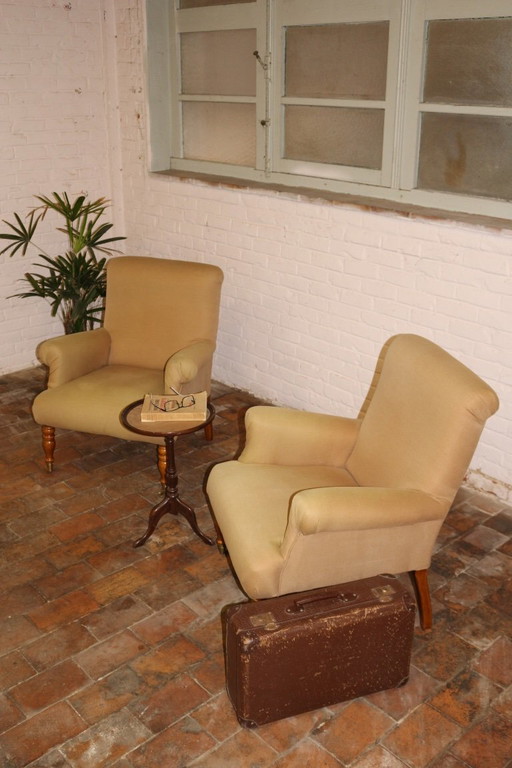 Set Van 2 Easy Armchairs – fauteuils, Textile, Wood (photo 2 of 5)