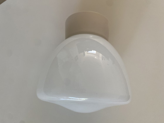 Image 1 of Minimalistische Opaline Plafondlamp Art Deco - Vintage, jaren 1930
