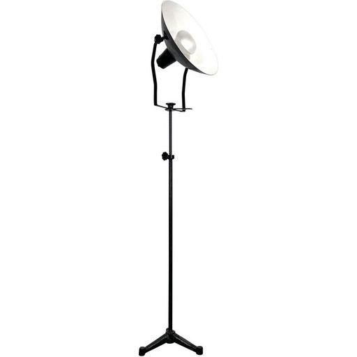 Mid-eeuwse metalen studio fotograaf lamp, Italië jaren 1940