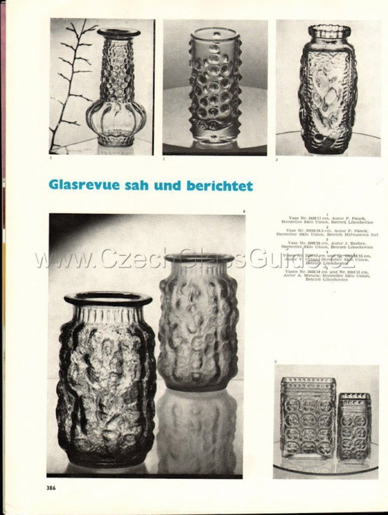 Image 1 of Mid-Century Modern Pressed Glass Vase by Adolf Matura, Czech Repulic / 1970