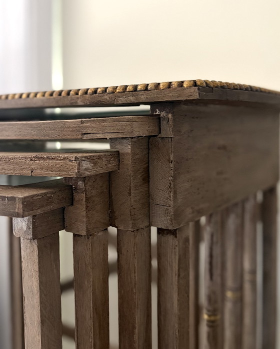 Ensemble de quatre tables gigognes Quartetto anglaises – Tables d'appoint, Glass, Wood (photo 7 of 8)