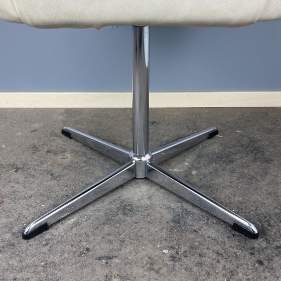 Image 1 of Swivel cocktail chair, chrome and imitation leather, 70s, vintage