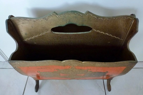 Image 1 of Vintage Florentine newspaper rack from Italy from the 1960s.