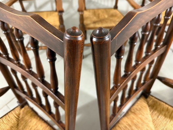 Image 1 of 6 Esszimmerstühle im Landhausstil mit Armlehnen aus der Zeit um 1900