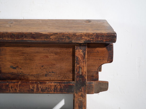 Antique console table in elm wood – China, circa 1900 – Brass (photo 31 of 40)