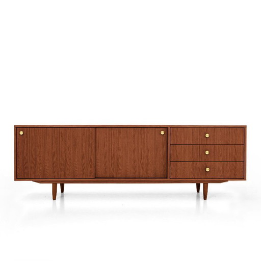 Sideboard Teak gebeizt T-S03 Schiebetür und 3 Schubladen
