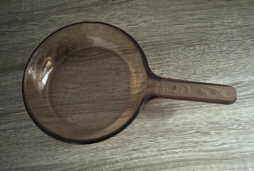 18 cm dikke amberkleurige glazen pan, Vision Corning Frankrijk