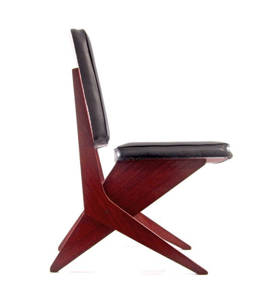 Sedia da pranzo Pastoe FB 18 a forbice degli anni Cinquanta di Jan van Grunsven