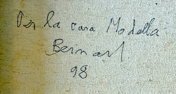 Bernard Damiano, Personaggi su sfondo blu, 1998, Dipinti e disegni, Tela, Abstract (foto 4 di 6)