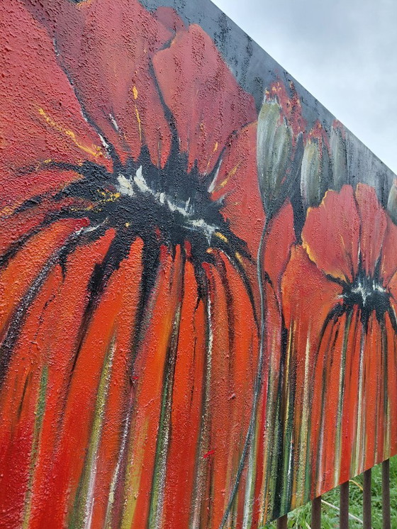 Image 1 of Tableau coloré avec des coquelicots