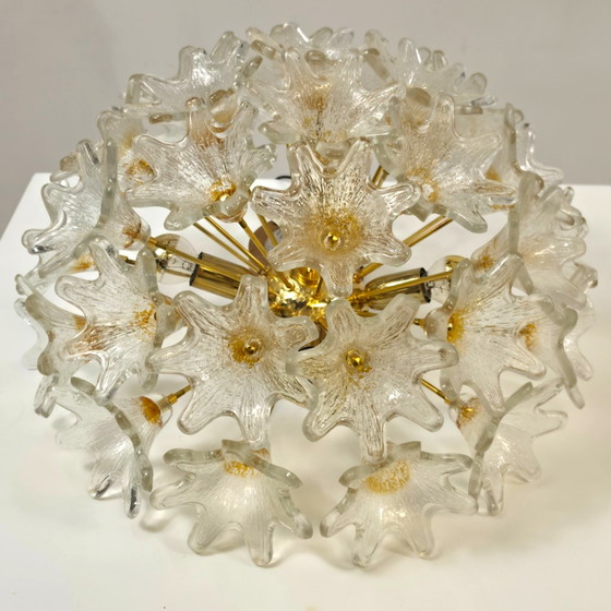 Image 1 of Lámpara de techo Venini VeArt Murano de latón, estilo años 70, diseño italiano Sputnik.