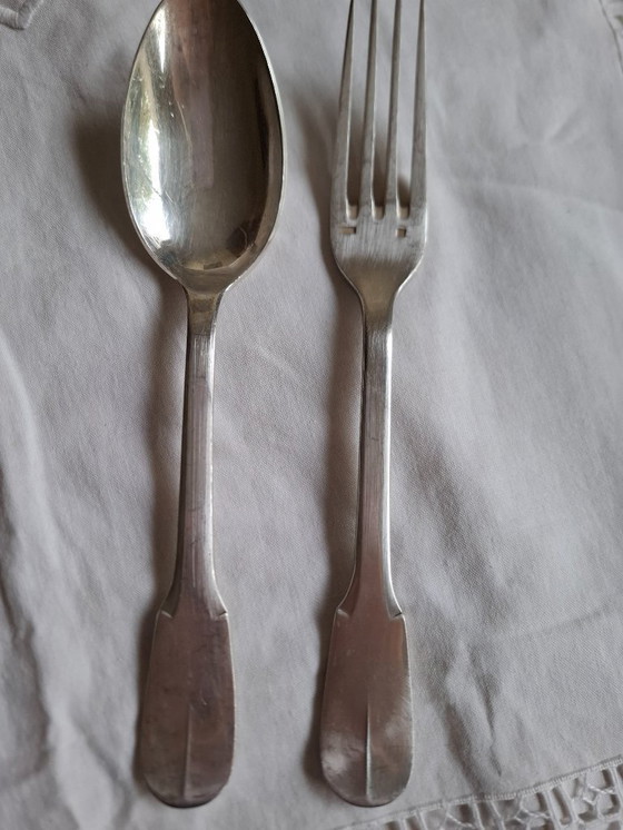 Image 1 of François Frionnet Uniplat/Old Paris silver-plated metal table cutlery for 12 people.