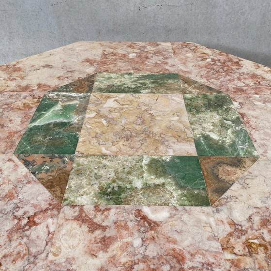 Image 1 of Vintage Marble Travertine Dining Table Italian Design