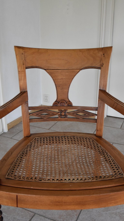 Anglo-Indian Rattan Chair in Regency Style – eetkamerstoelen, Wicker (photo 2 of 7)
