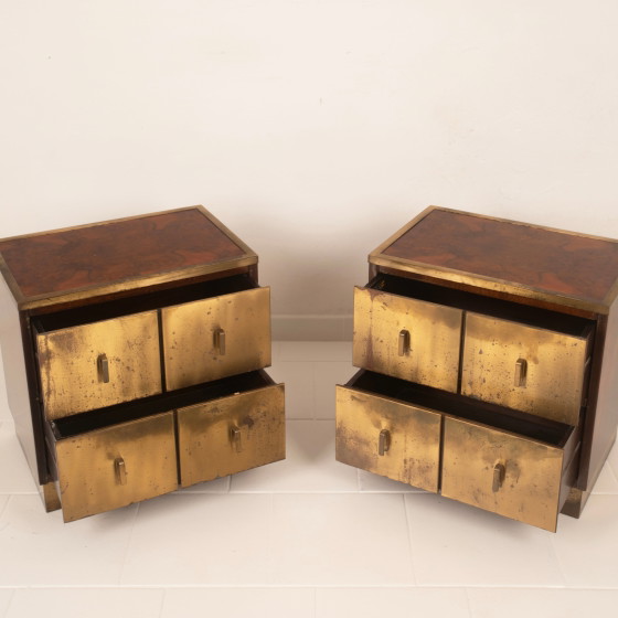 Aldo Frigerio & Luciano Frigerio Tables de nuit Bagdad en ronce de noyer et laiton – Brass (photo 12 of 24)