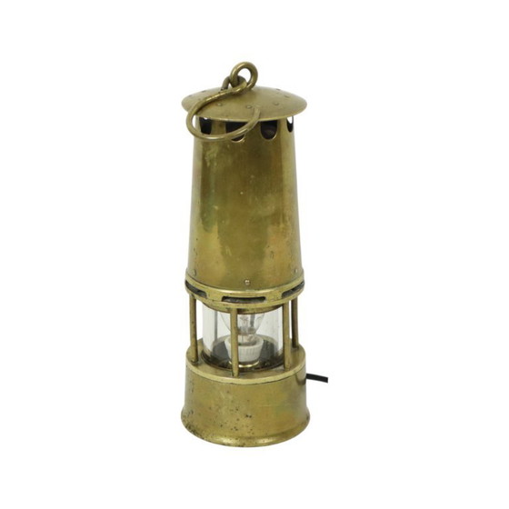 Image 1 of Old Brass Miner's Lamp Memorabilia