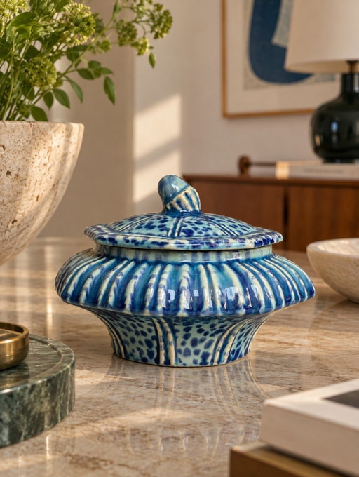 Bonbonnière Art Déco — Faïencerie de Thulin, Belgio – decoratieve objecten, Ceramic (photo 2 of 12)