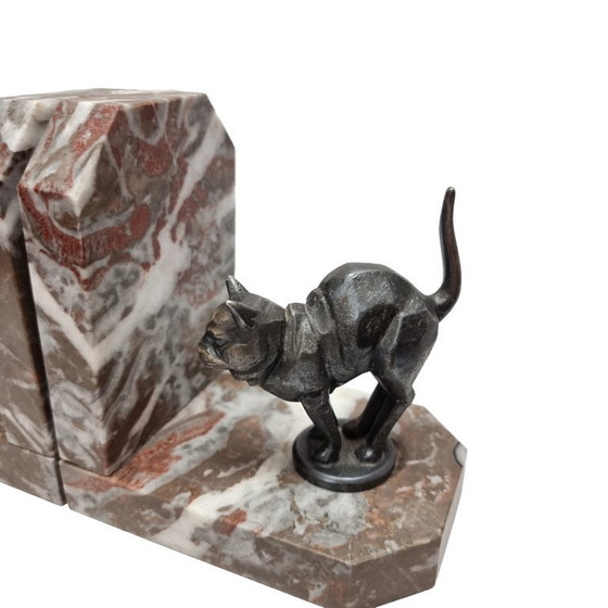Image 1 of Art Deco bookends with cat