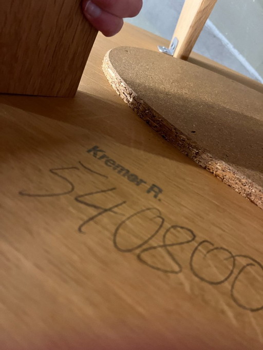 Beech wood coffee table, oval, 1980s