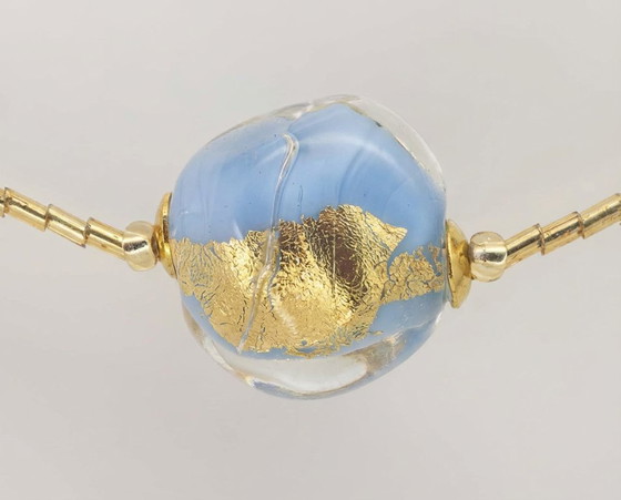 Image 1 of Halsketting van Murano-glas met 24-karaats bladgoud – Gecertificeerd – 86 cm