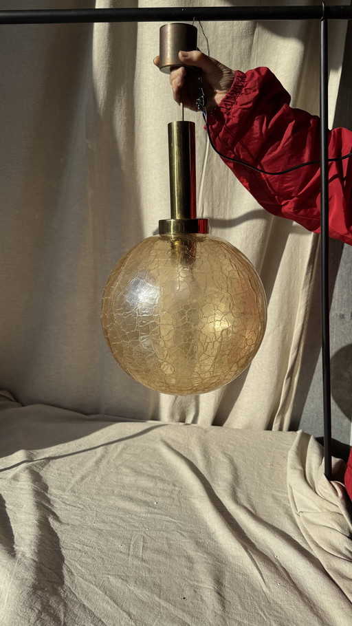 Rare large Craquelé pendant lamp, Doria