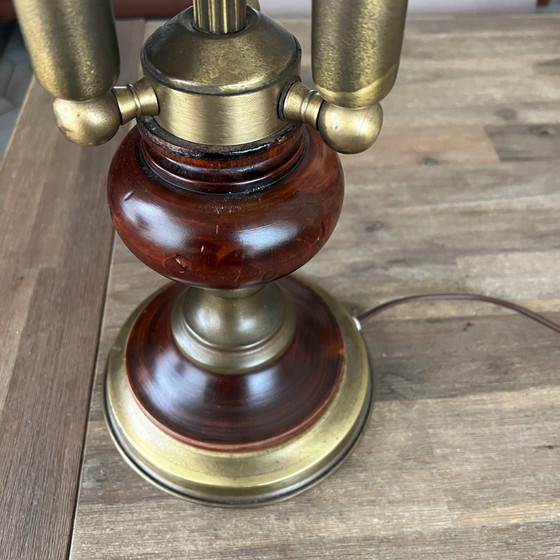 Set di 2 lampade vintage, Lampade da tavolo, Tessile, Legno, Beige (foto 12 di 15)