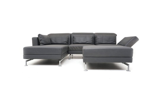 Brühl & Sippold Moule Lounge Sofá Sofá Taburete Cuero Gris