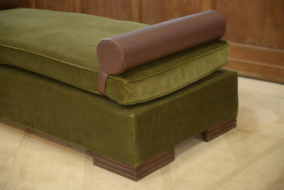 Sofa/Daybed in the style of Eugène Printz 1940s – Chaise longue, Velvet, Art Deco (photo 5 of 13)